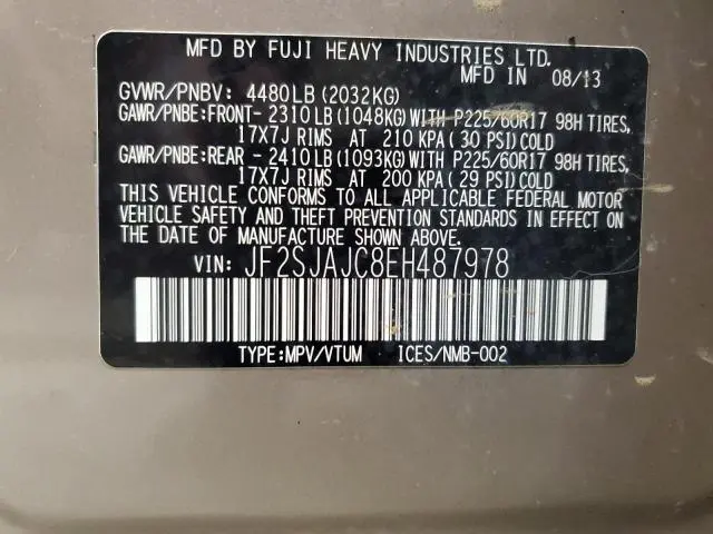 2014 SUBARU FORESTER 2.5I LIMITED  