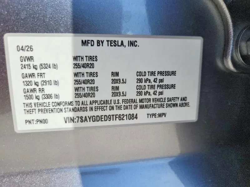 2026 TESLA MODEL Y   