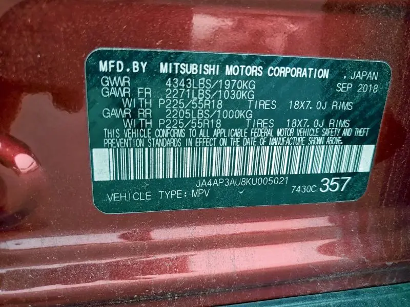 2019 MITSUBISHI OUTLANDER SPORT ES  