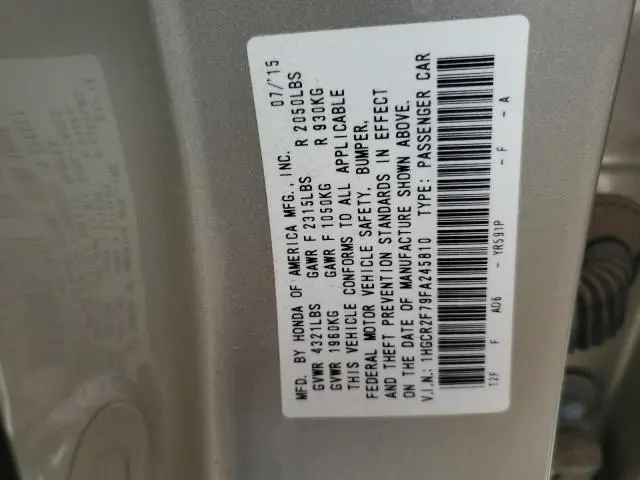 2015 HONDA ACCORD EX  