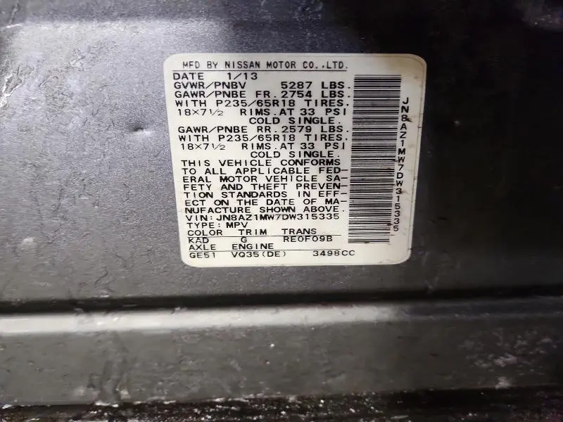 2013 NISSAN MURANO S  