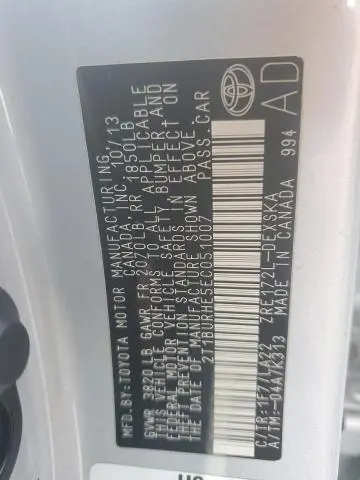 2014 TOYOTA COROLLA L  