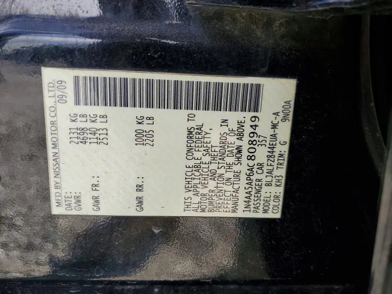 2010 NISSAN MAXIMA 3.5 S  