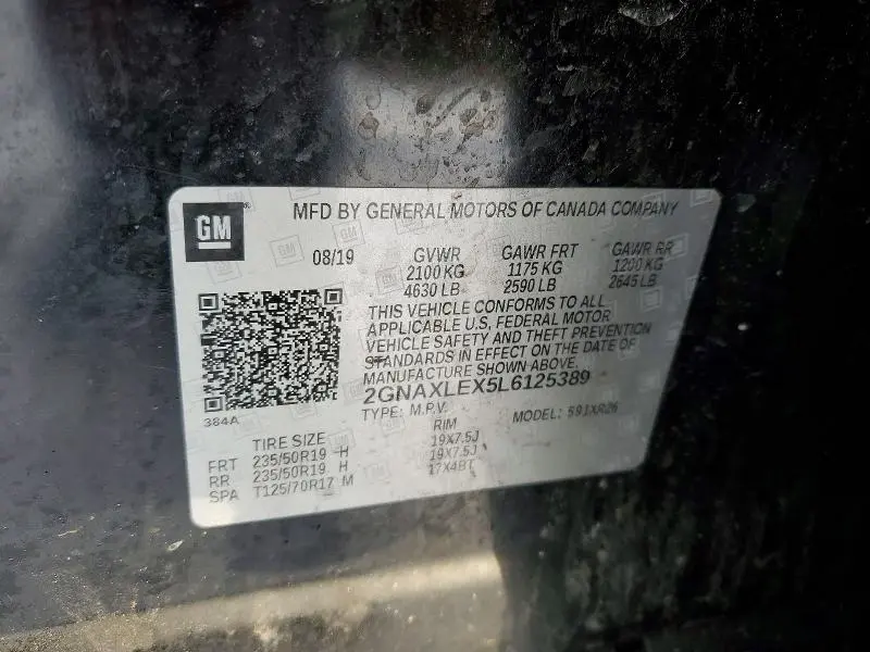 2020 CHEVROLET EQUINOX LT  