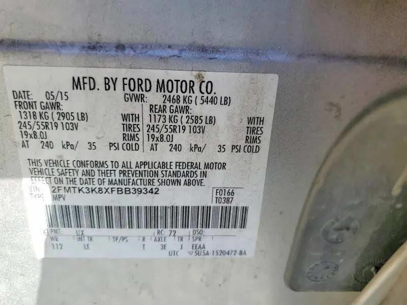 2015 FORD EDGE TITANIUM  