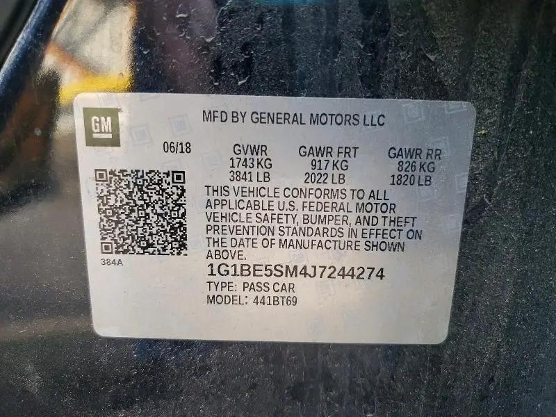 2018 CHEVROLET CRUZE LT  