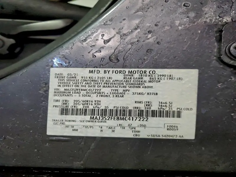 2021 FORD ECOSPORT S  