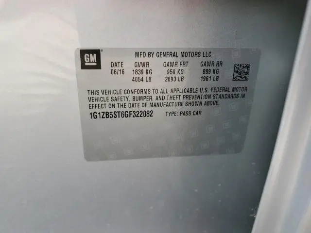 2016 CHEVROLET MALIBU LS  