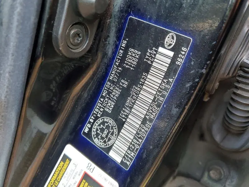 2014 TOYOTA CAMRY L  