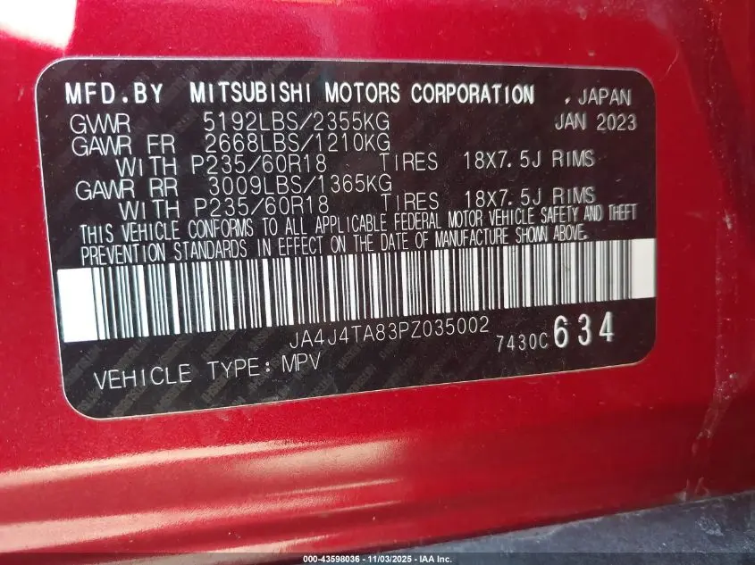 2023 MITSUBISHI OUTLANDER ES 2.5 S-AWC