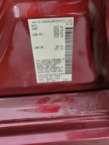 2016 NISSAN ALTIMA 2.5  