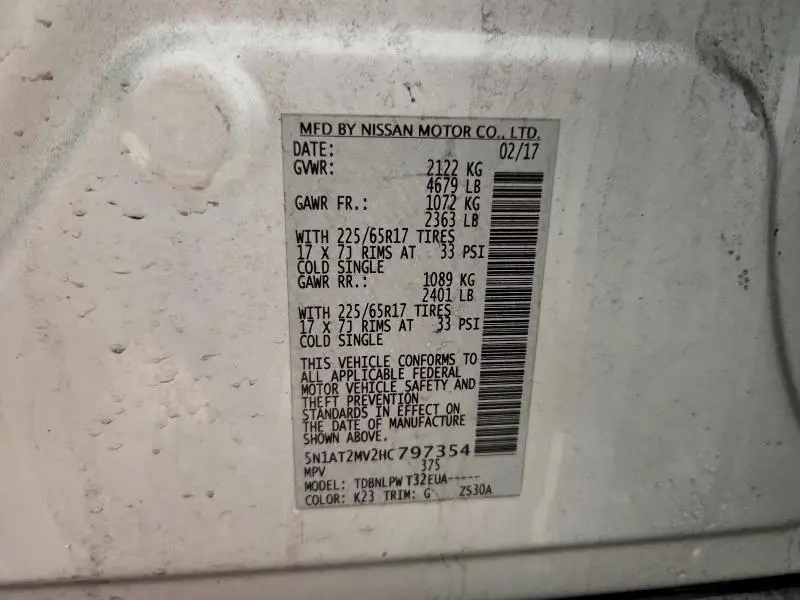 2017 NISSAN ROGUE SV  