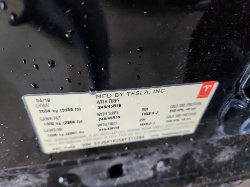 2019 TESLA MODEL S   