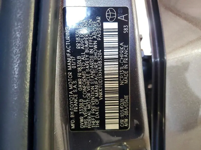 2017 TOYOTA YARIS 5-DOOR L  