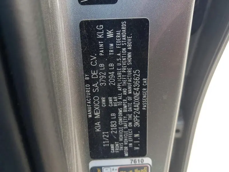2022 KIA FORTE LXS  