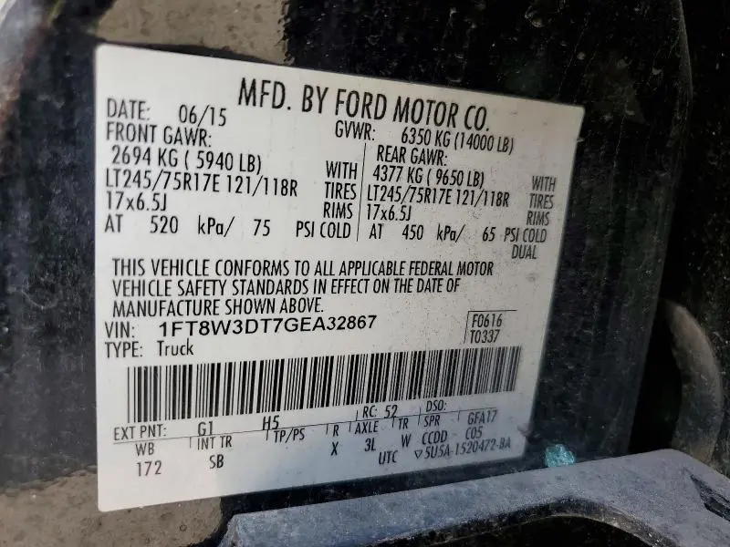 2016 FORD F350 SUPER DUTY  