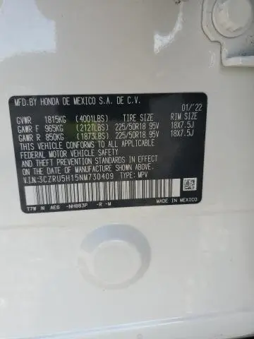 2022 HONDA HR-V SPORT  