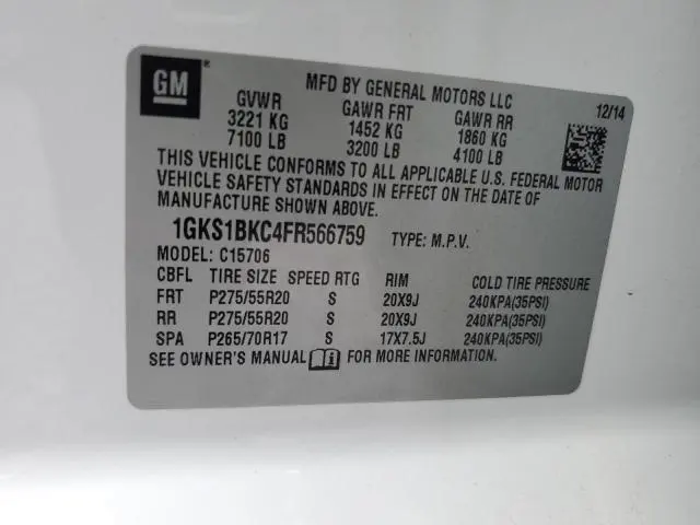 2015 GMC YUKON SLT  