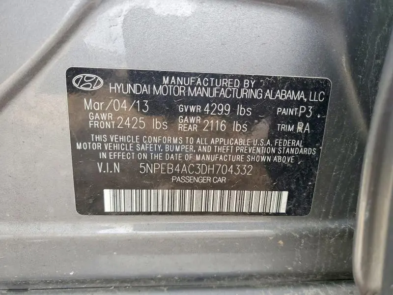 2013 HYUNDAI SONATA GLS  