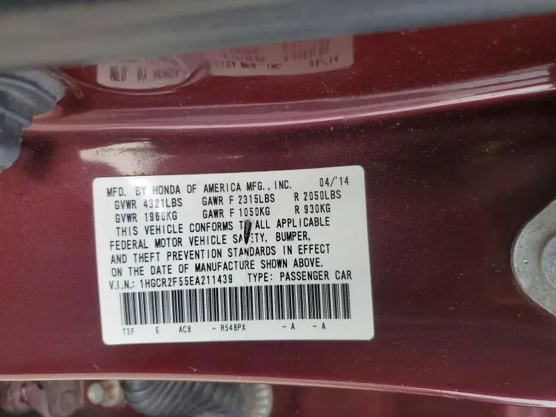 2014 HONDA ACCORD SPORT  