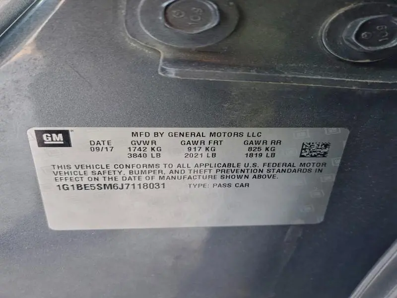 2018 CHEVROLET CRUZE LT  