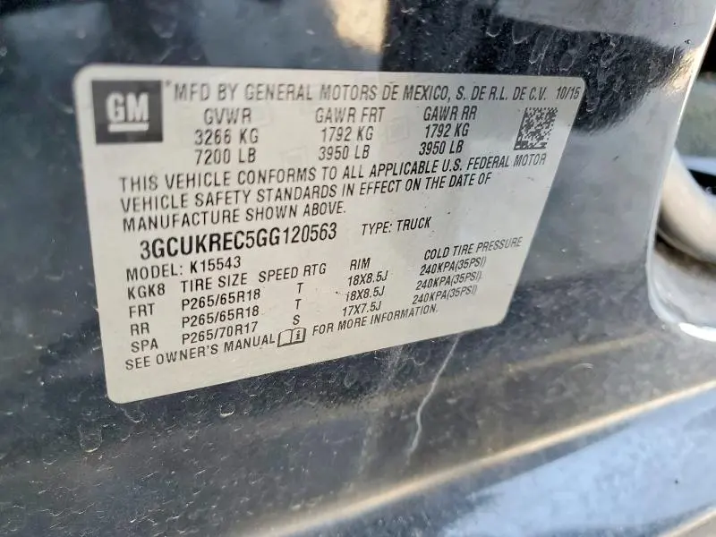 2016 CHEVROLET SILVERADO K1500 LT  