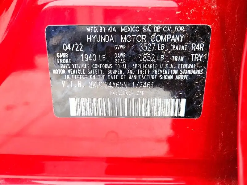 2022 HYUNDAI ACCENT SEL  