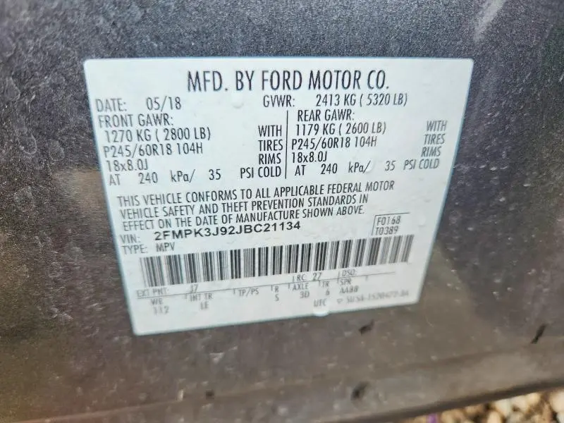 2018 FORD EDGE SEL  