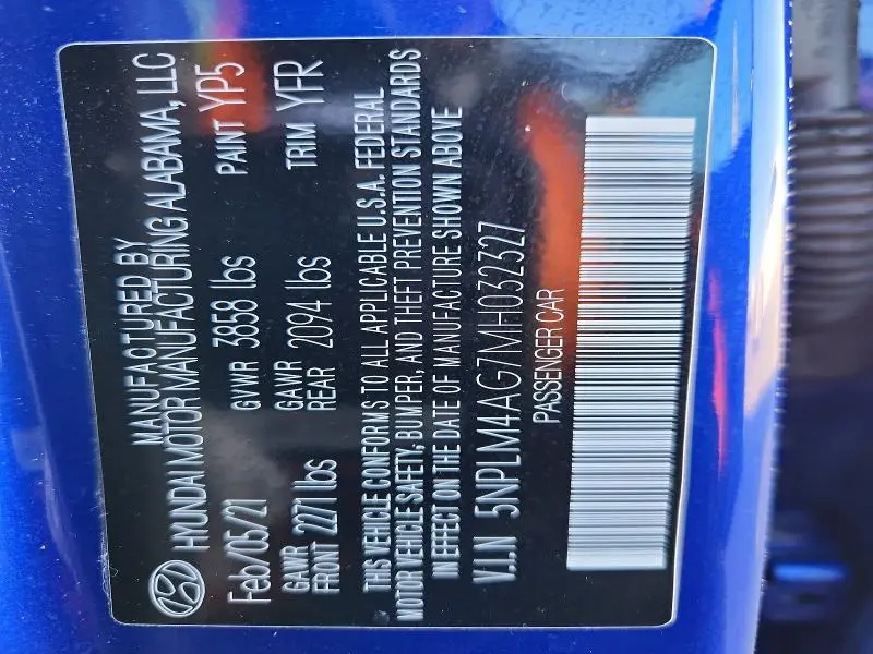 2021 HYUNDAI ELANTRA SEL  