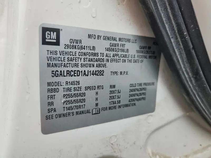 2010 BUICK ENCLAVE CXL  