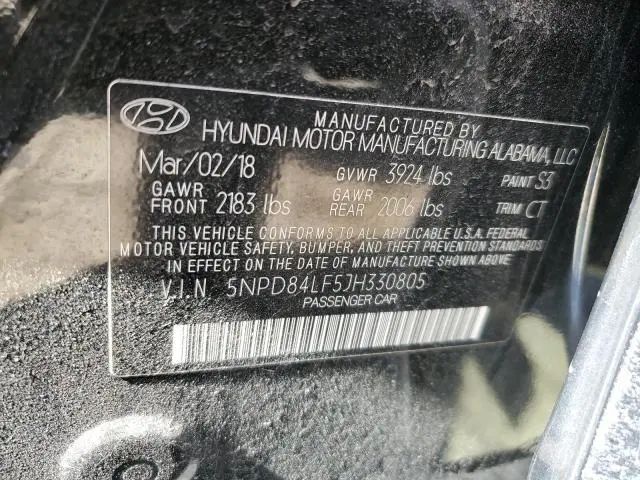 2018 HYUNDAI ELANTRA SEL
