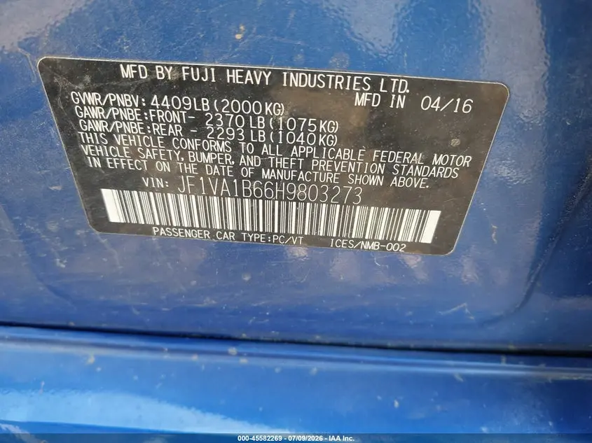 2017 SUBARU WRX  