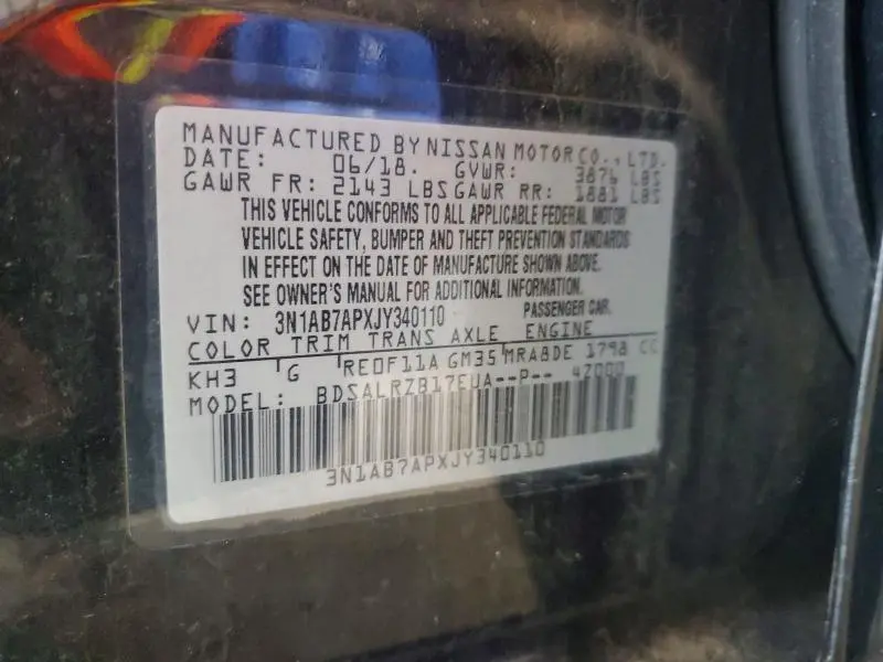 2018 NISSAN SENTRA SR  
