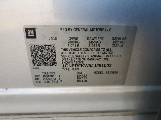 2018 CHEVROLET TRAVERSE LS  