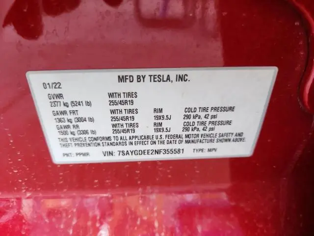 2022 TESLA MODEL Y