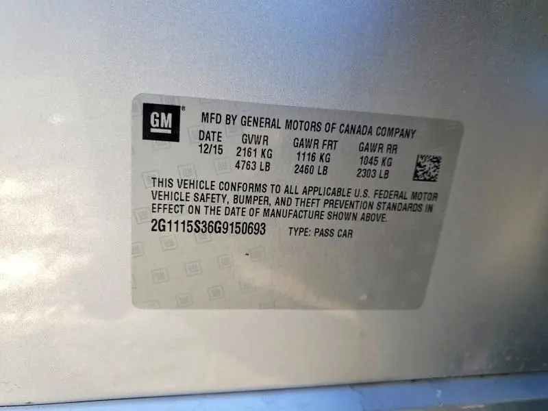 2016 CHEVROLET IMPALA LT  