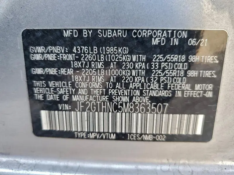 2021 SUBARU CROSSTREK LIMITED  