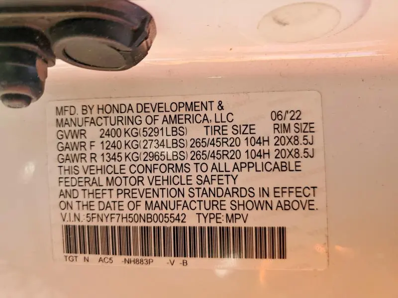 2022 HONDA PASSPORT EXL  