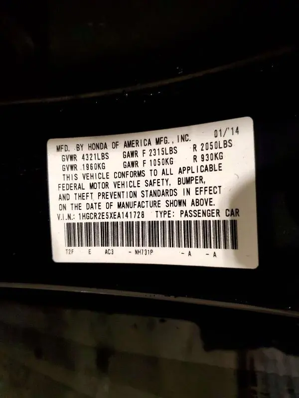 2014 HONDA ACCORD SPORT  