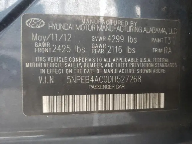 2013 HYUNDAI SONATA GLS  