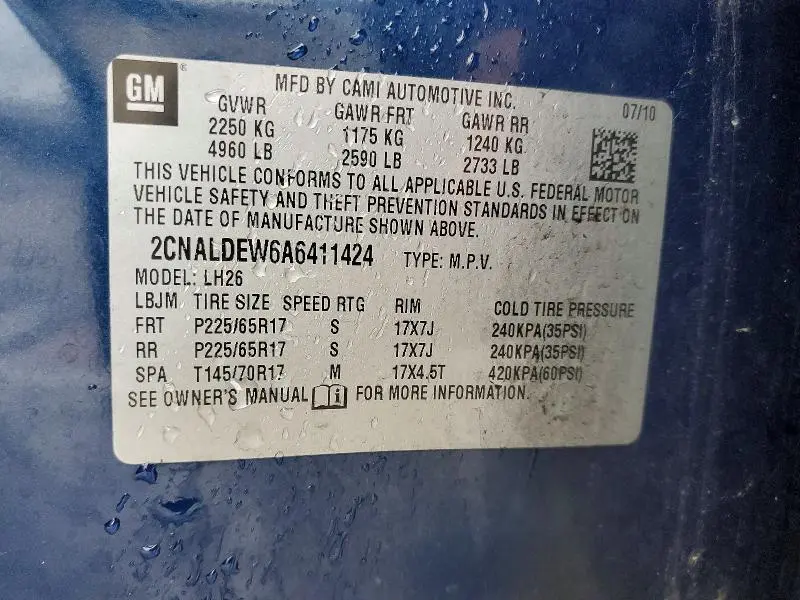 2010 CHEVROLET EQUINOX LT  