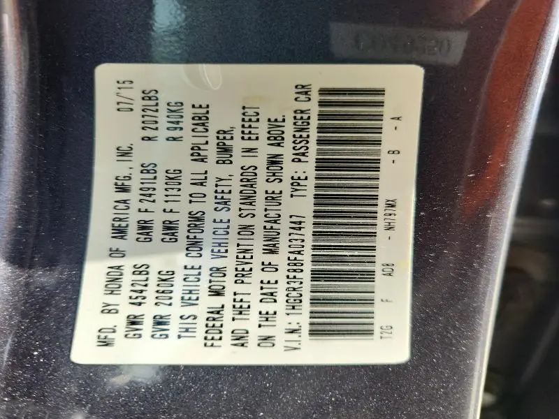 2015 HONDA ACCORD EXL  
