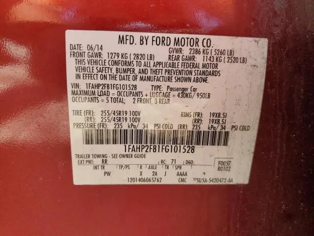 2015 FORD TAURUS LIMITED  