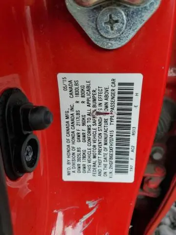 2015 HONDA CIVIC SI  