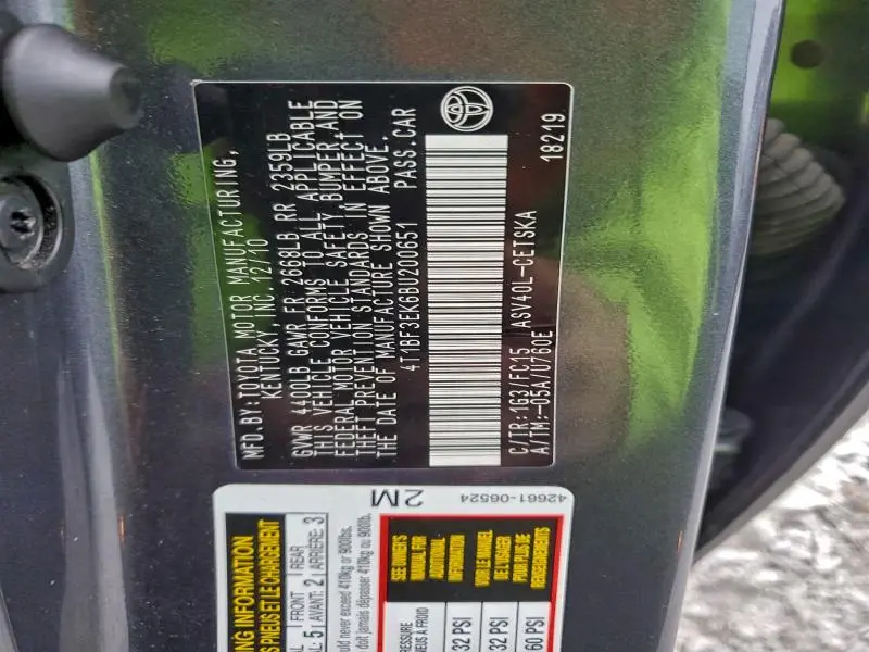 2011 TOYOTA CAMRY BASE  