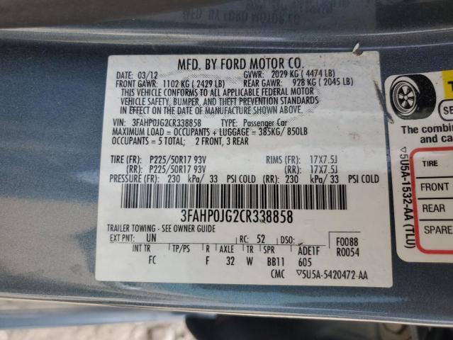 2012 FORD FUSION SEL