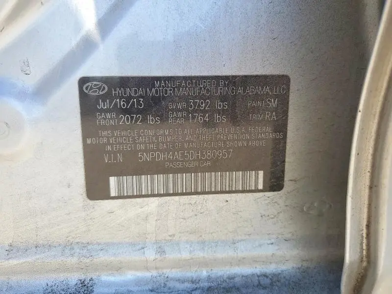 2013 HYUNDAI ELANTRA LIMITED  