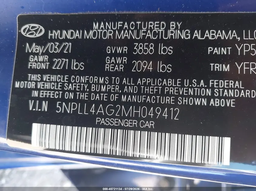 2021 HYUNDAI ELANTRA SE