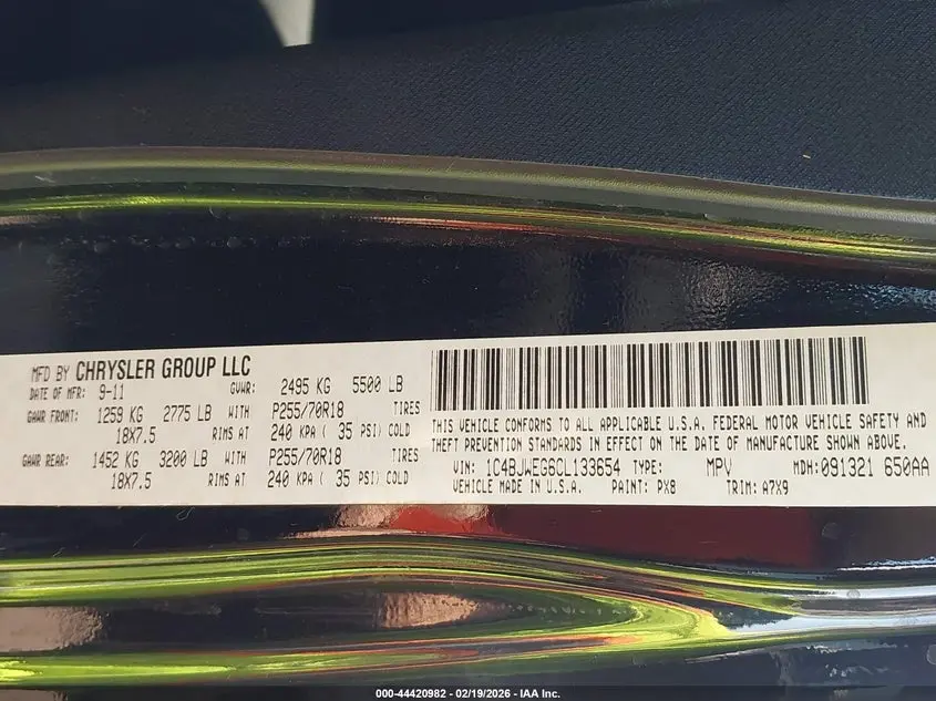 2012 JEEP WRANGLER UNLIMITED SAHARA