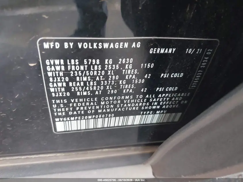 2021 VOLKSWAGEN ID.4 PRO S